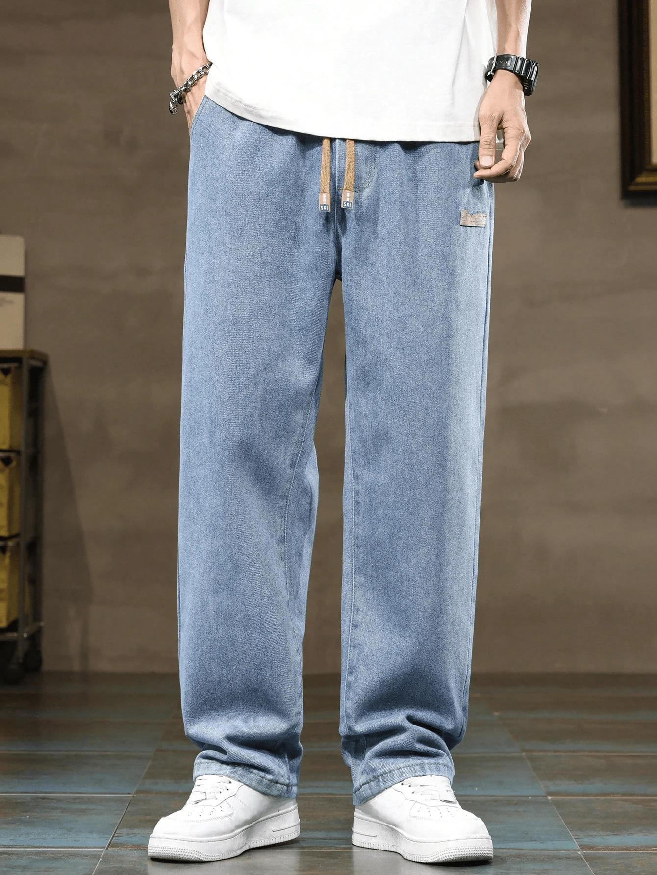 NIEBIESKIE JEANSY PROSTA NOGAWKA