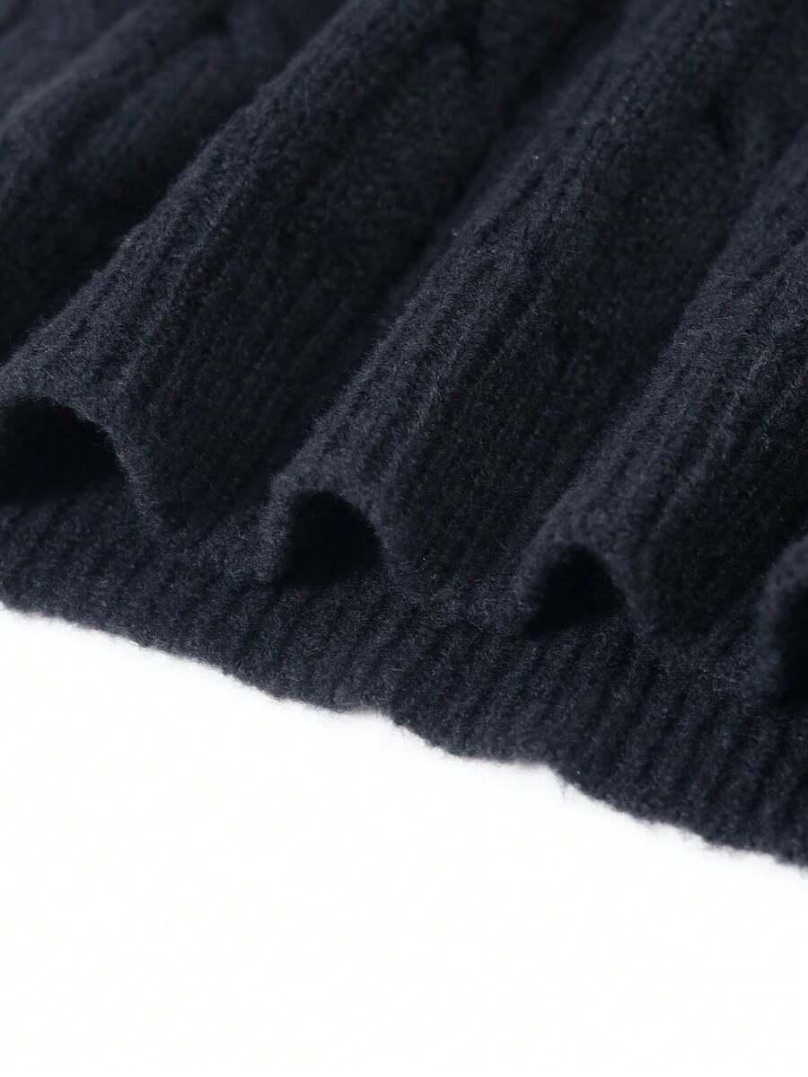czarny sweter splot