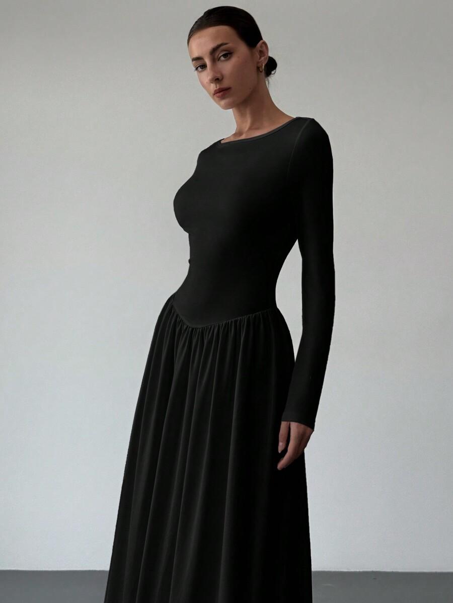 CZARNA MAXI SUKIENKA