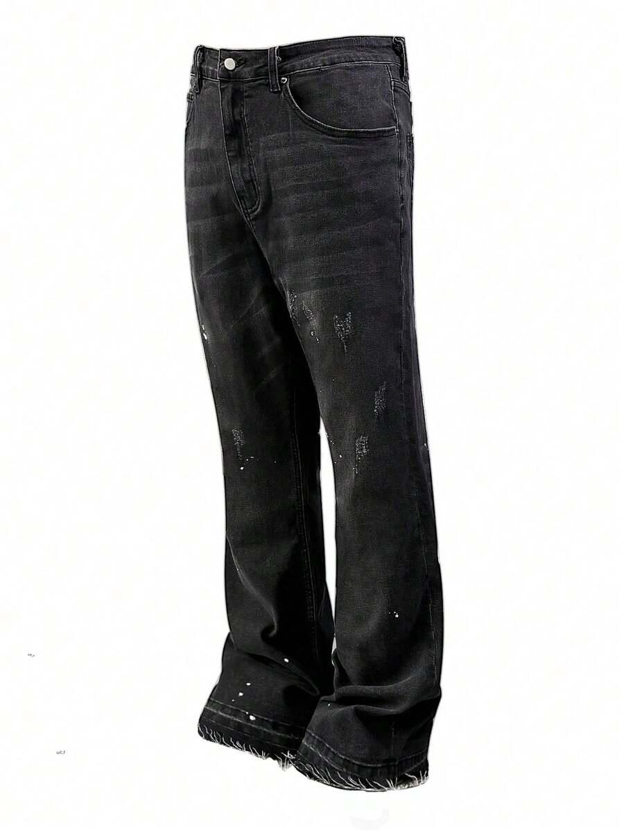 spodnie jeans ripped print