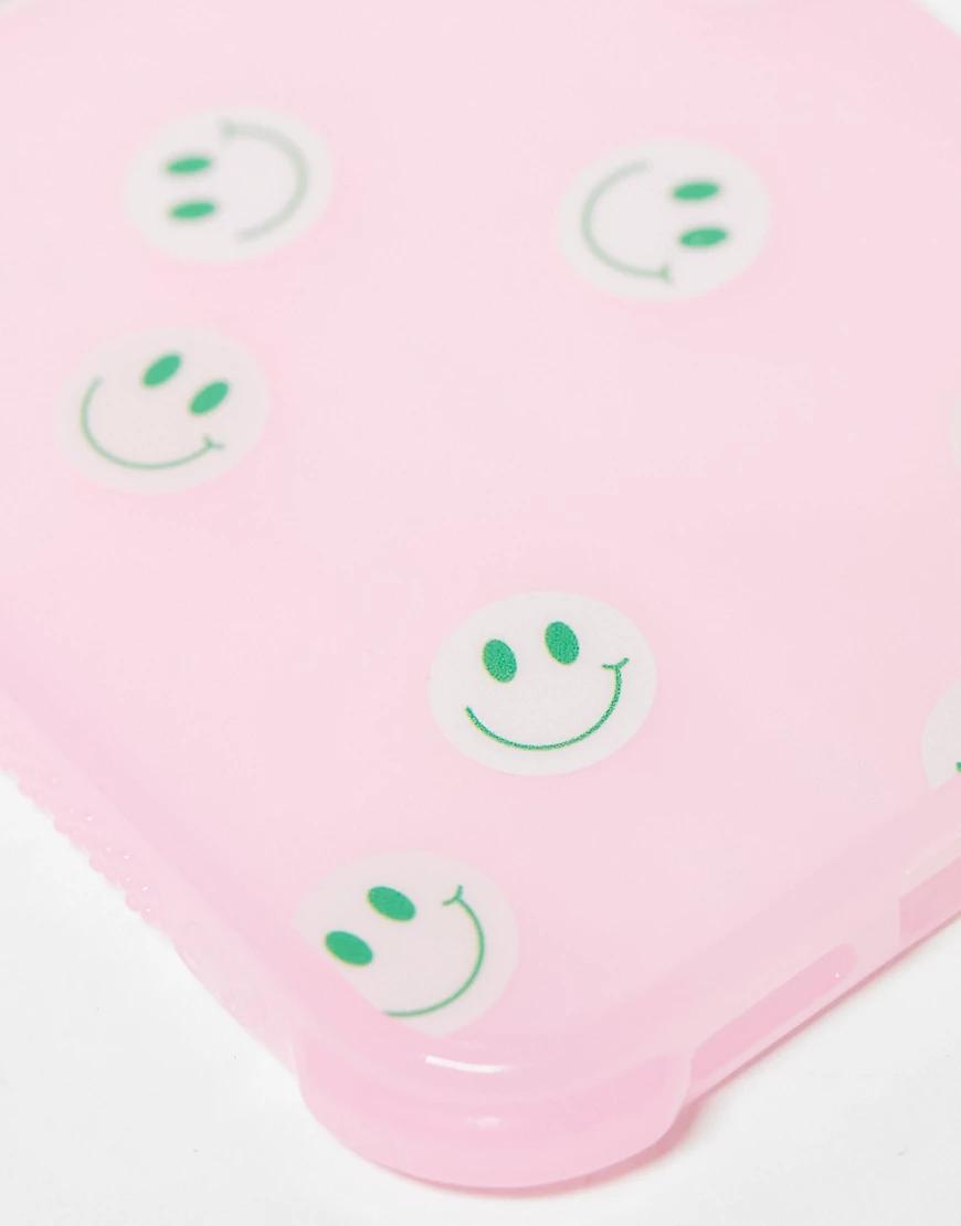 różowe etui case iphone 12 uśmiech smile