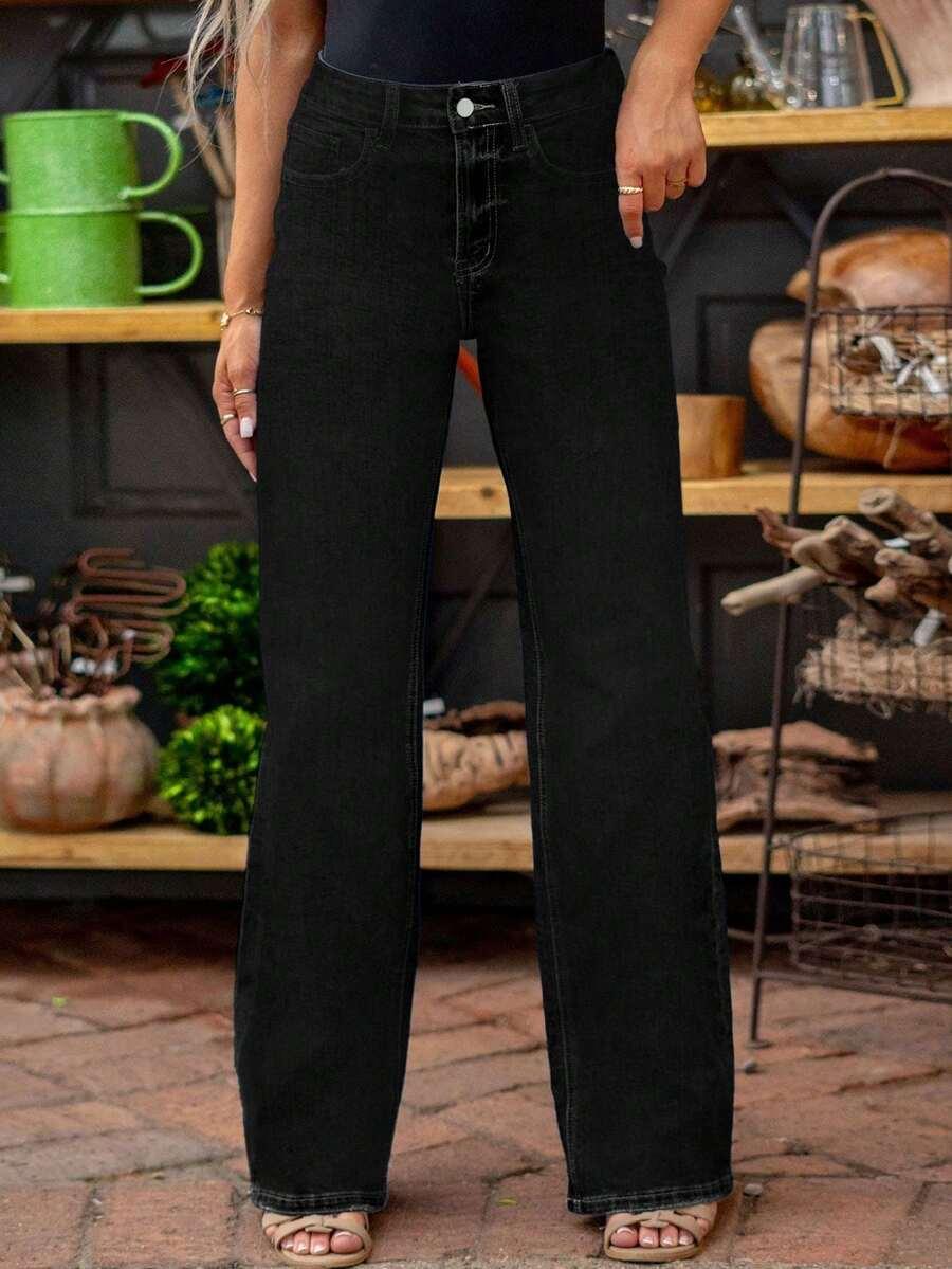CZARNE SPODNIE JEANS