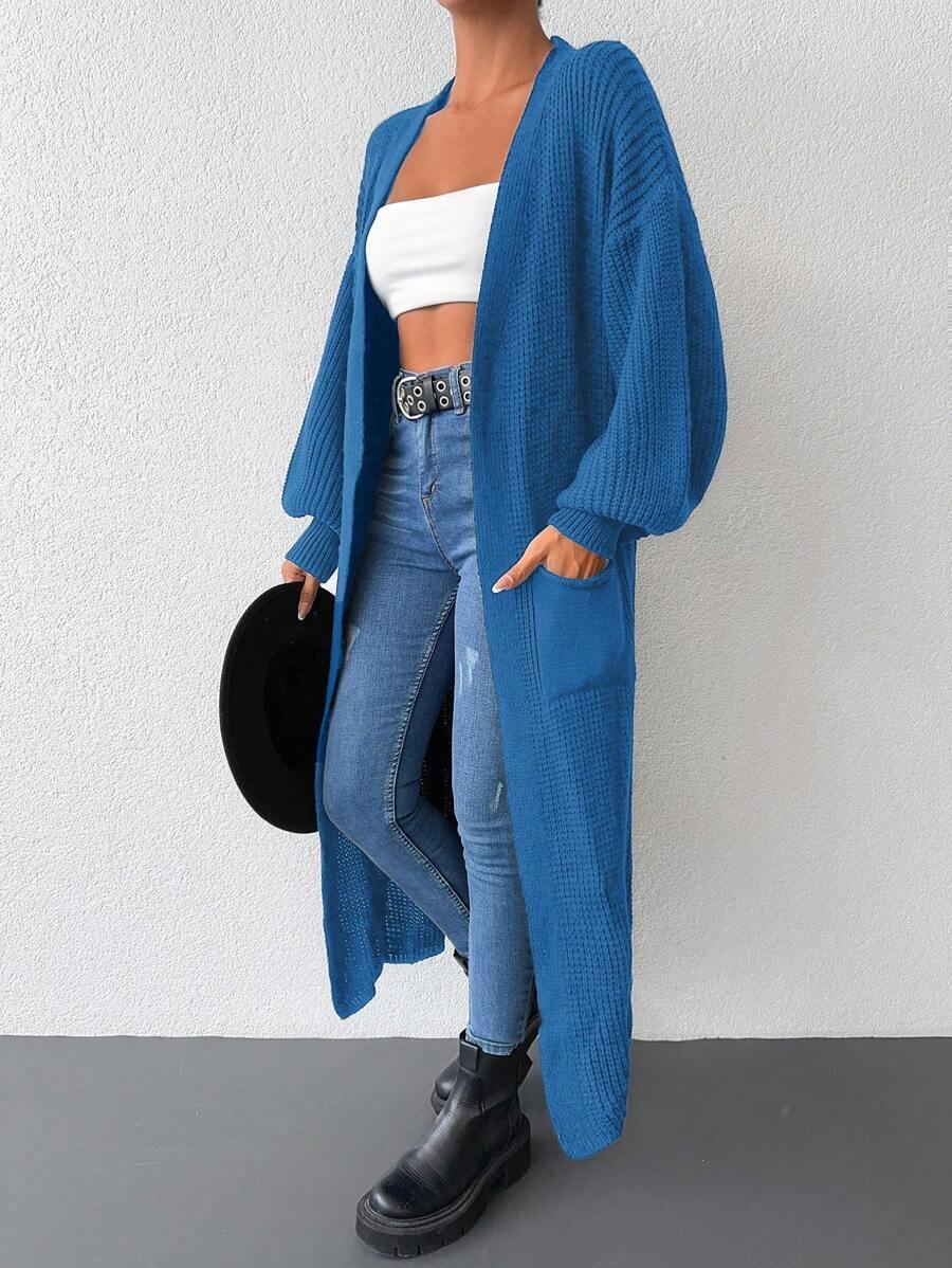 niebieski sweter kardigan