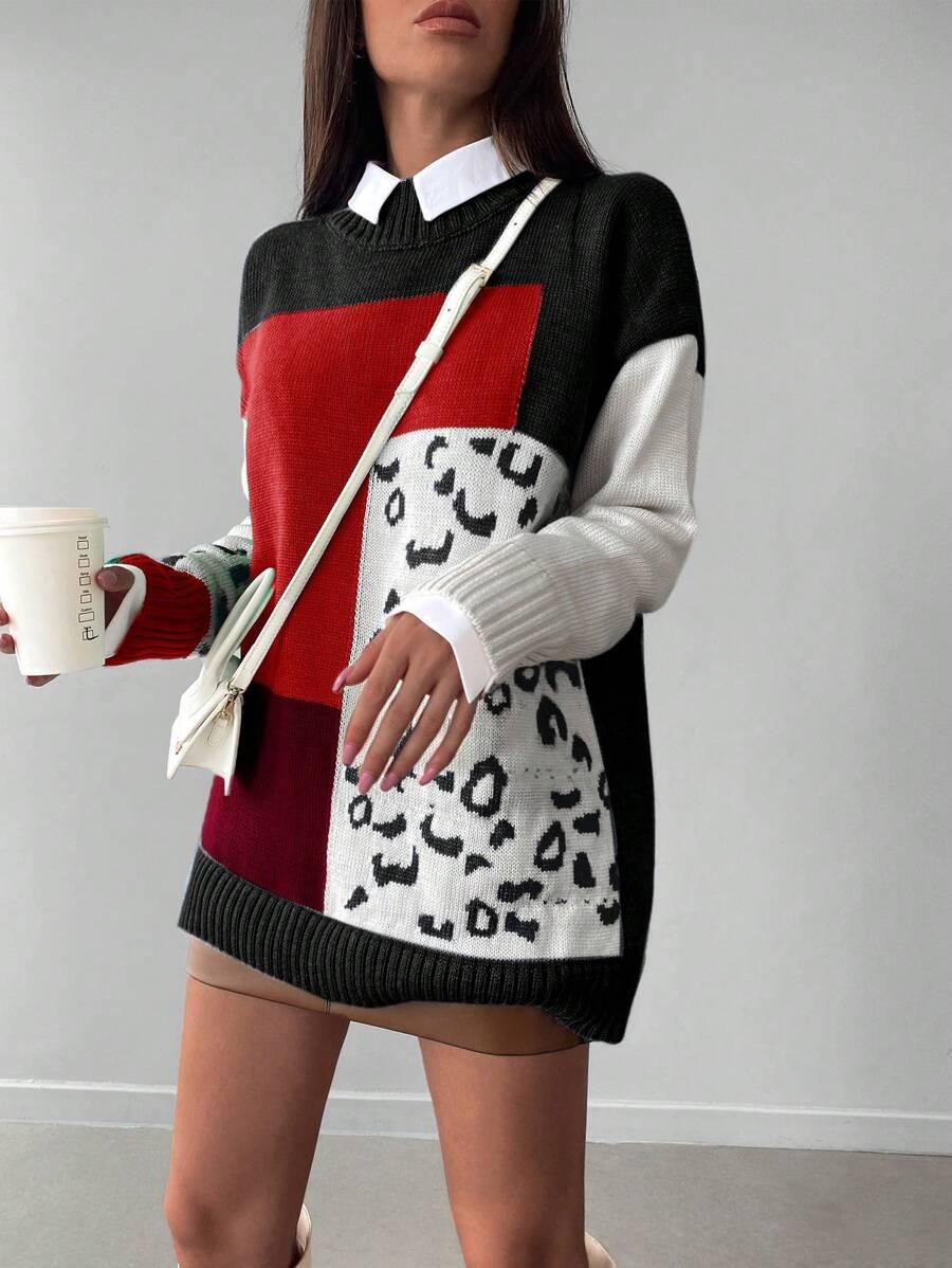 SWETER KONTRAST ANIMAL PRINT
