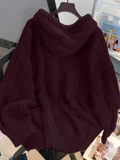 bordowy dzianinowy sweter 