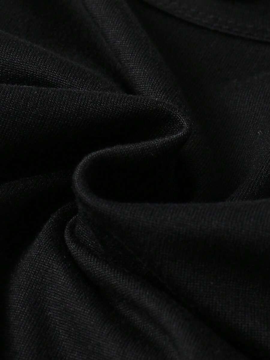 czarny t-shirt nadruk