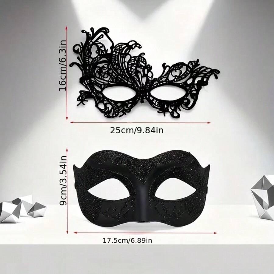 czarne maski zdobienie 2-pack