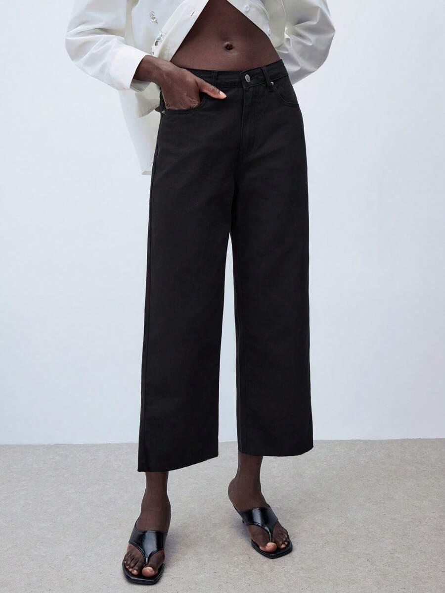 CZARNE SPODNIE JEANS