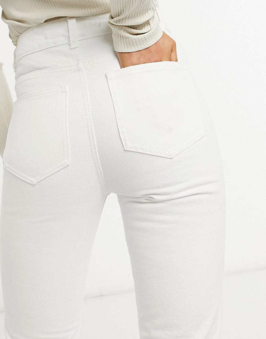 BIAŁE SPODNIE JEANS WYSOKI STAN 