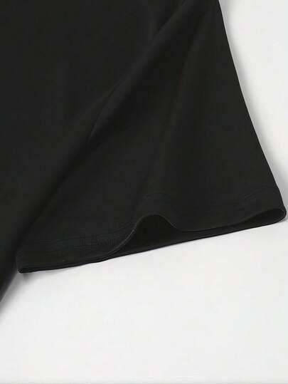 czarny t-shirt print