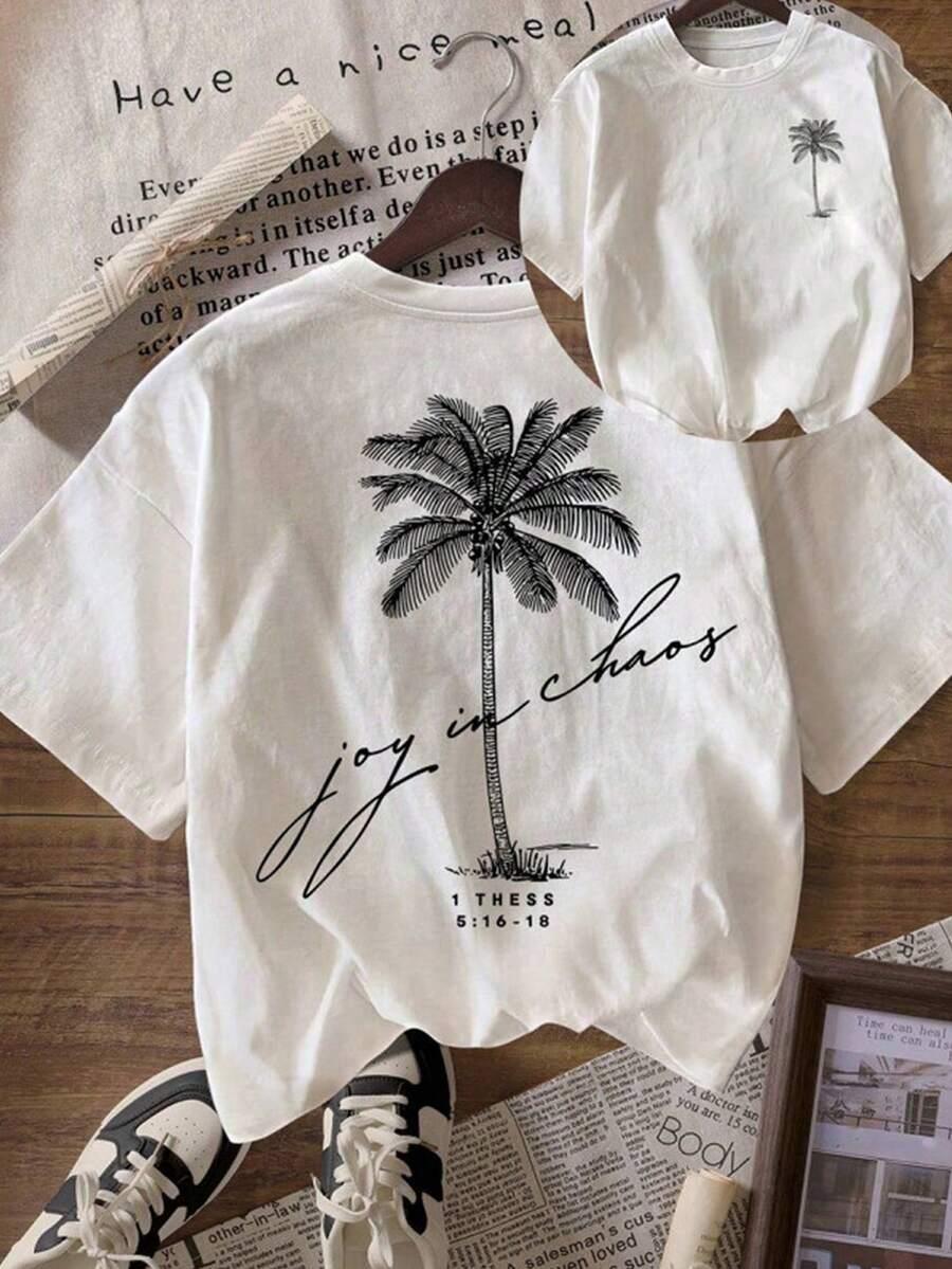 biały t-shirt print