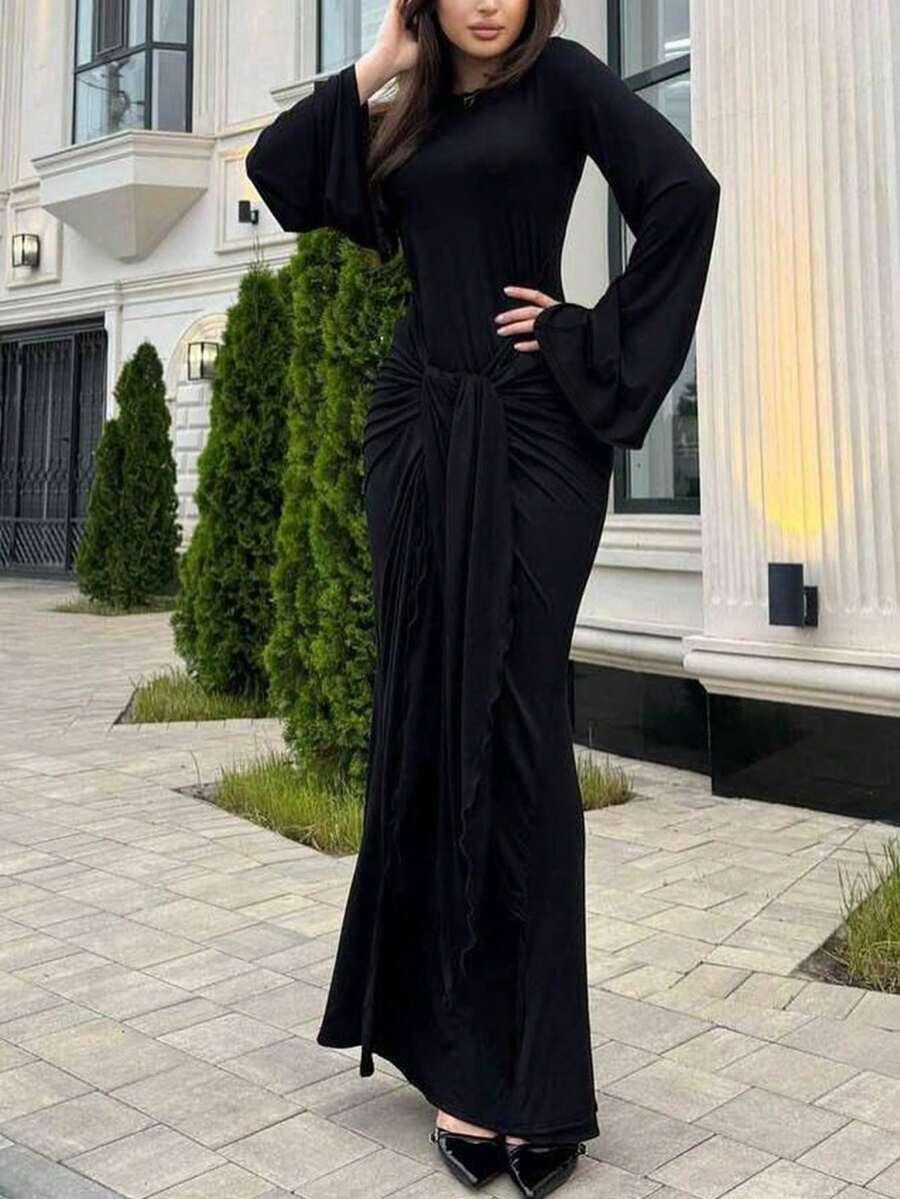 CZARNA MAXI SUKIENKA