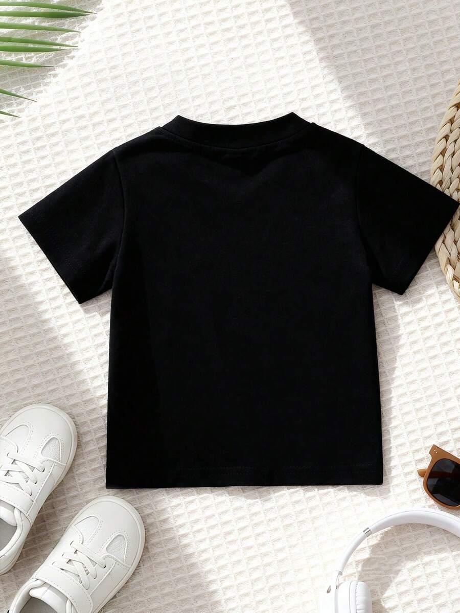 czarny t-shirt casual