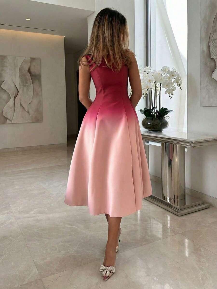 SUKIENKA MIDI OMBRE