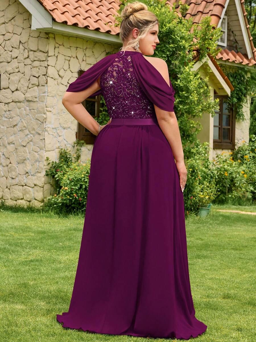 fioletowa maxi sukienka