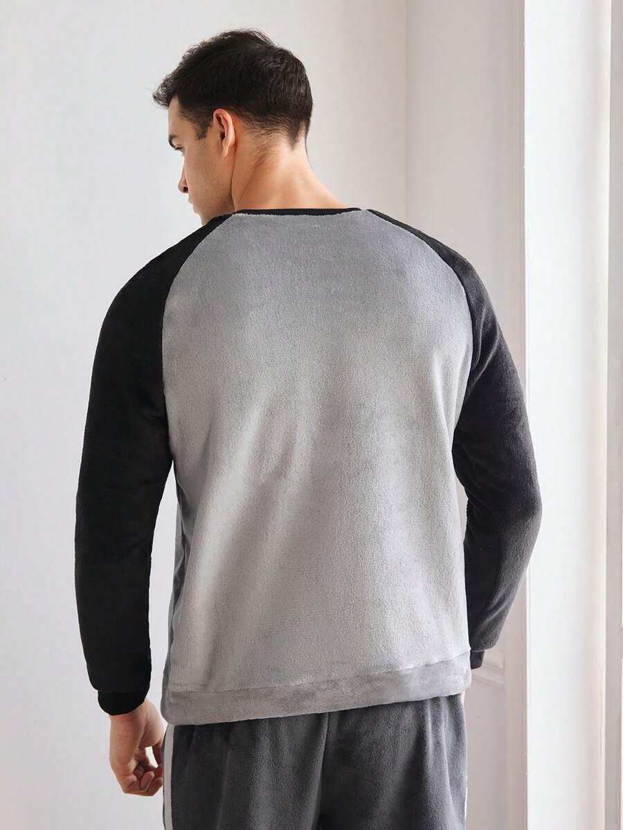 bluza okrągły dekolt kontrast