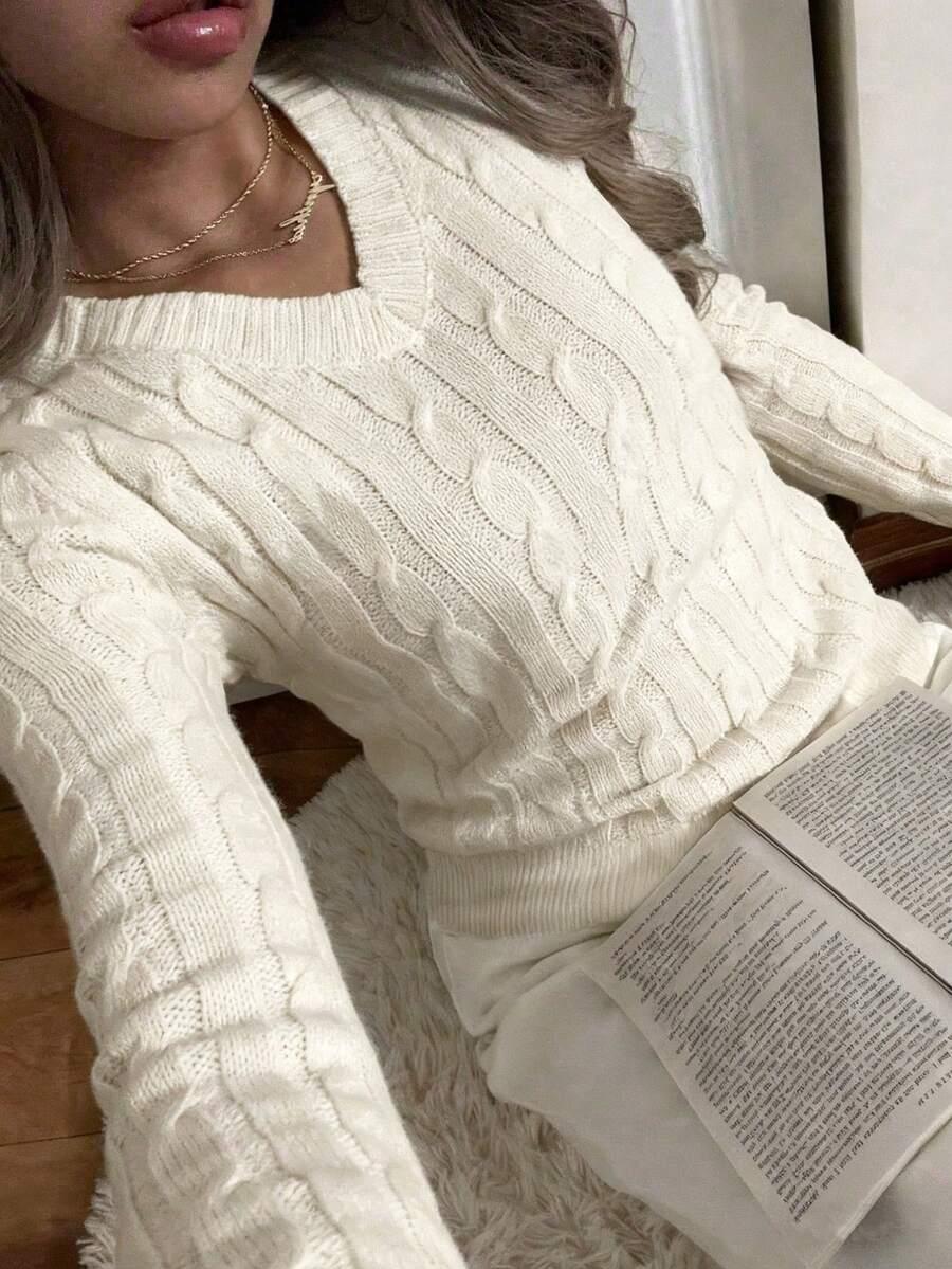 KREMOWY SWETER CASUAL