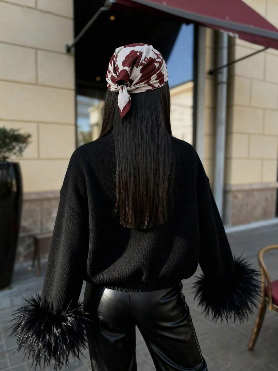 CZARNY SWETER KARDIGAN 