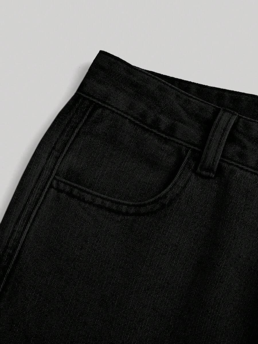 CZARNE SPODNIE JEANS KIESZENIE