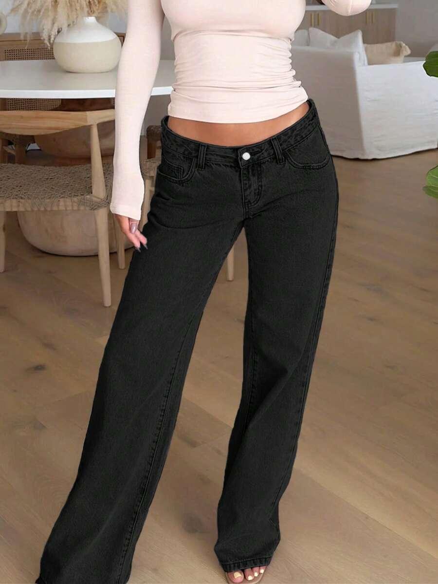 czarne spodnie jeansy