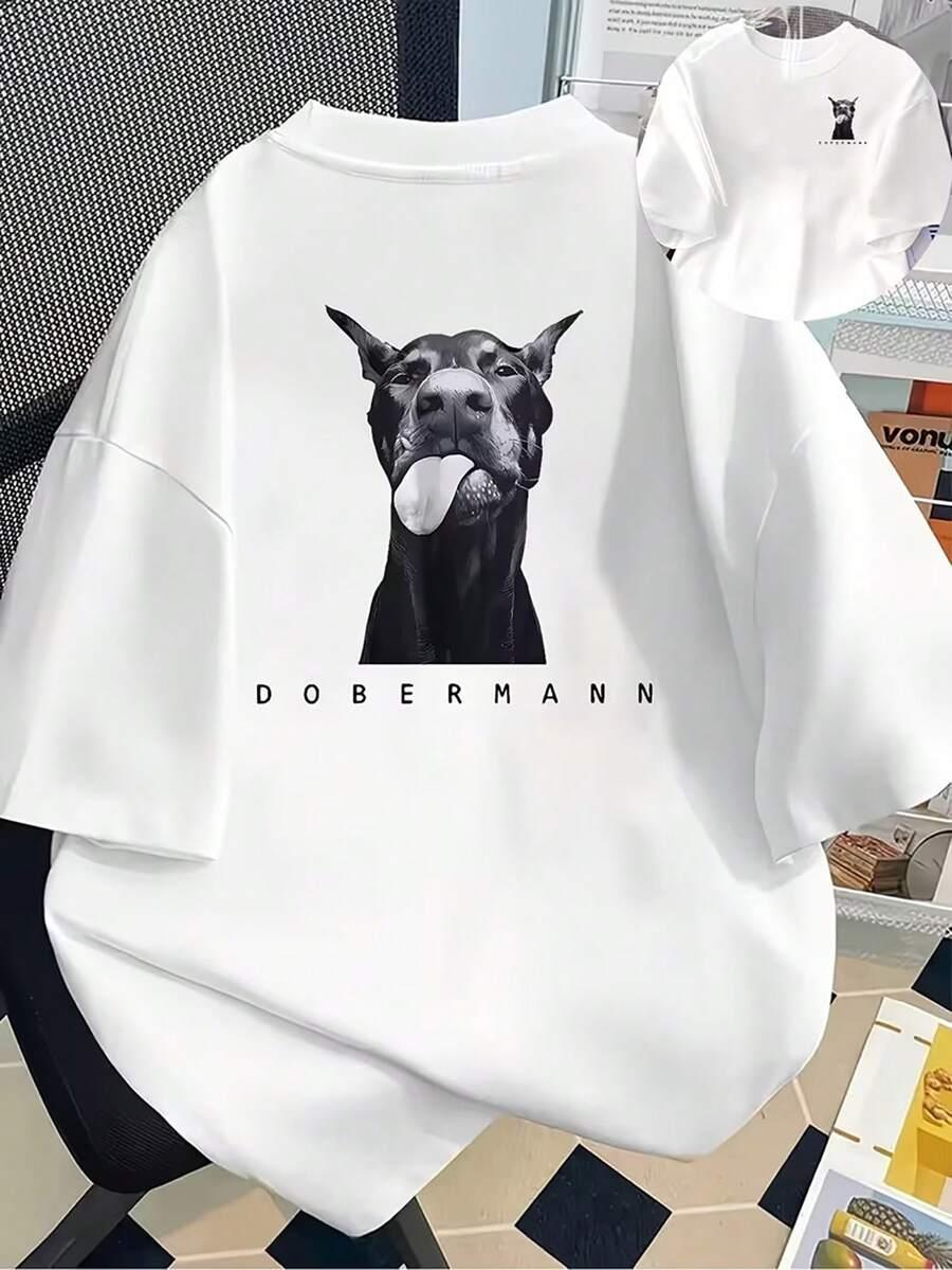 biały t-shirt nadruk