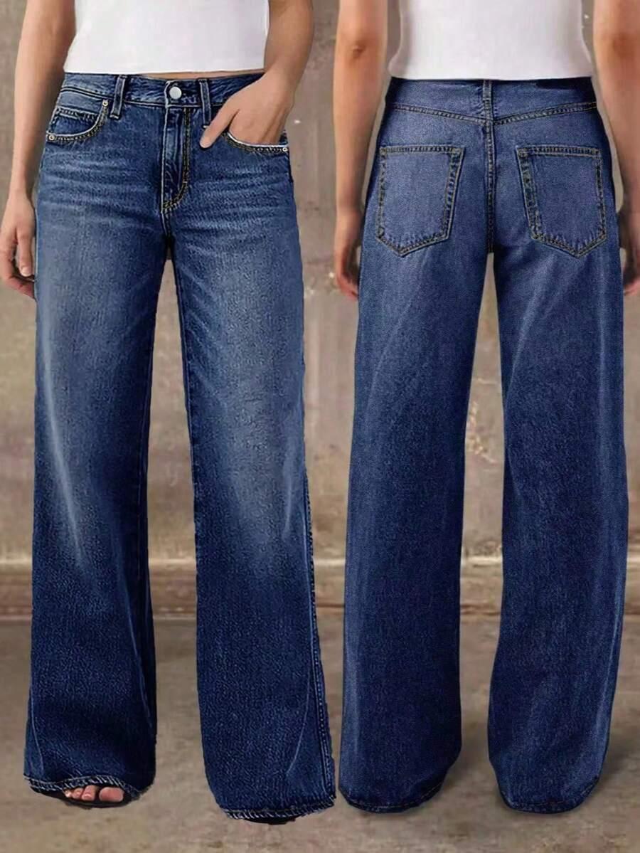 niebieskie spodnie jeans