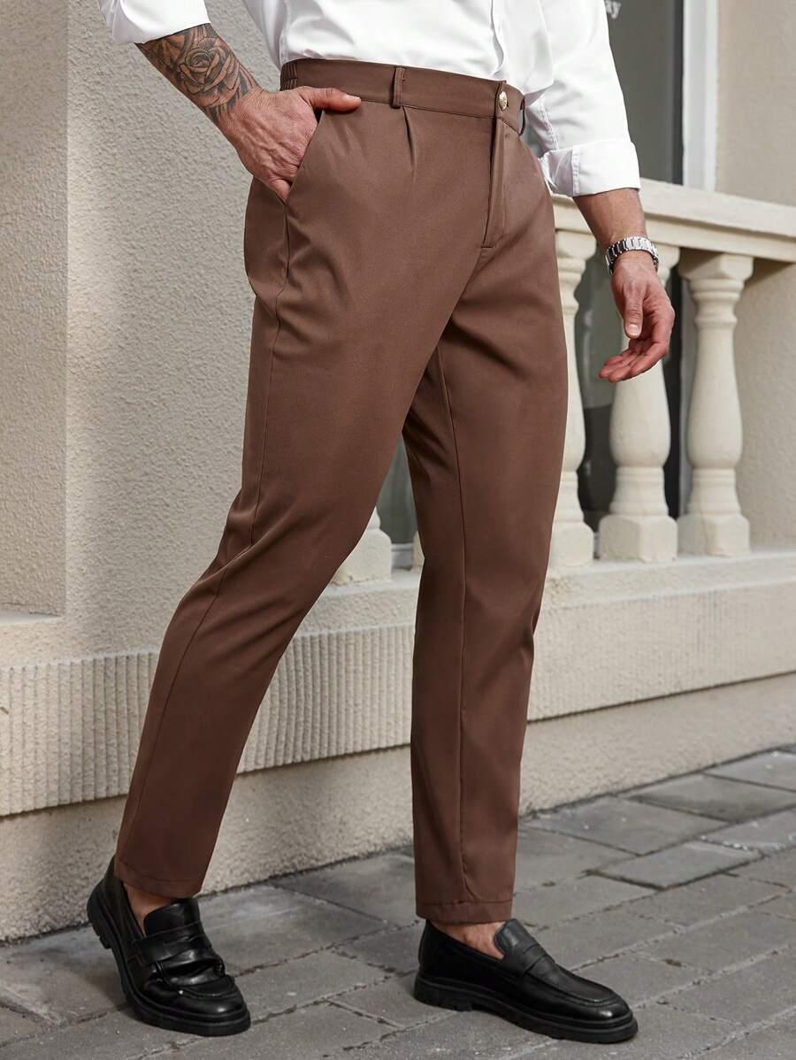brązowe eleganckie spodnie 