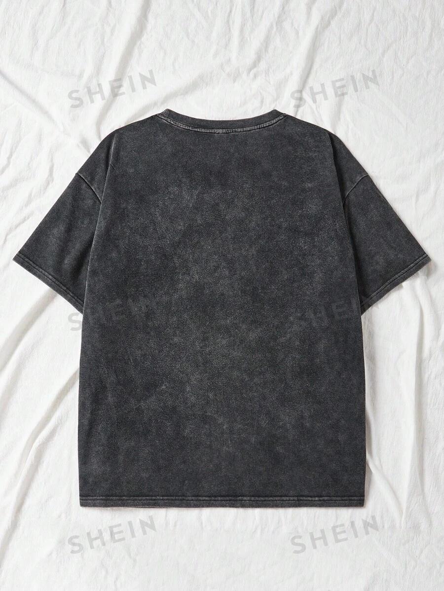 czarny t-shirt washed