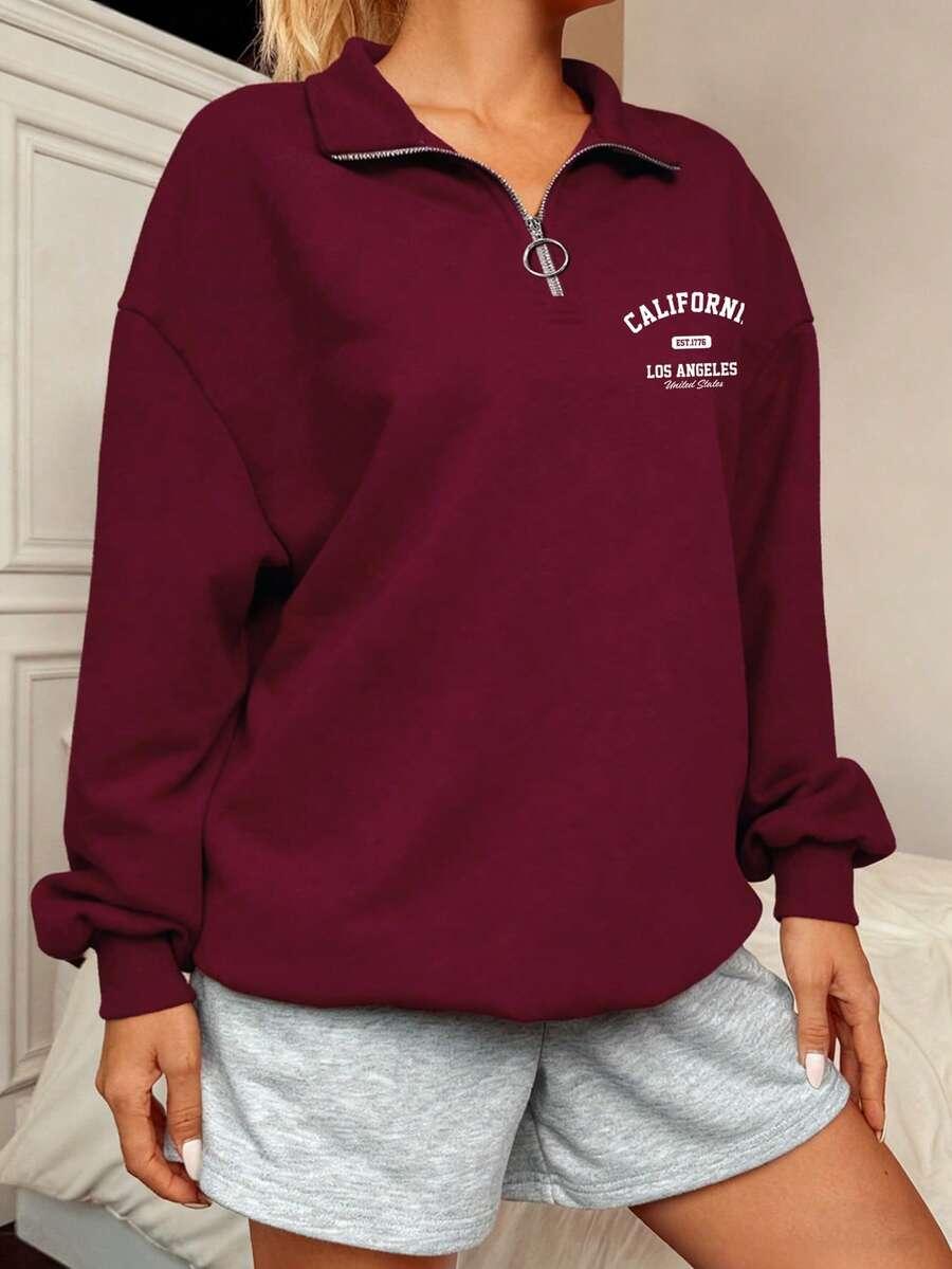 czerwona bluza casual