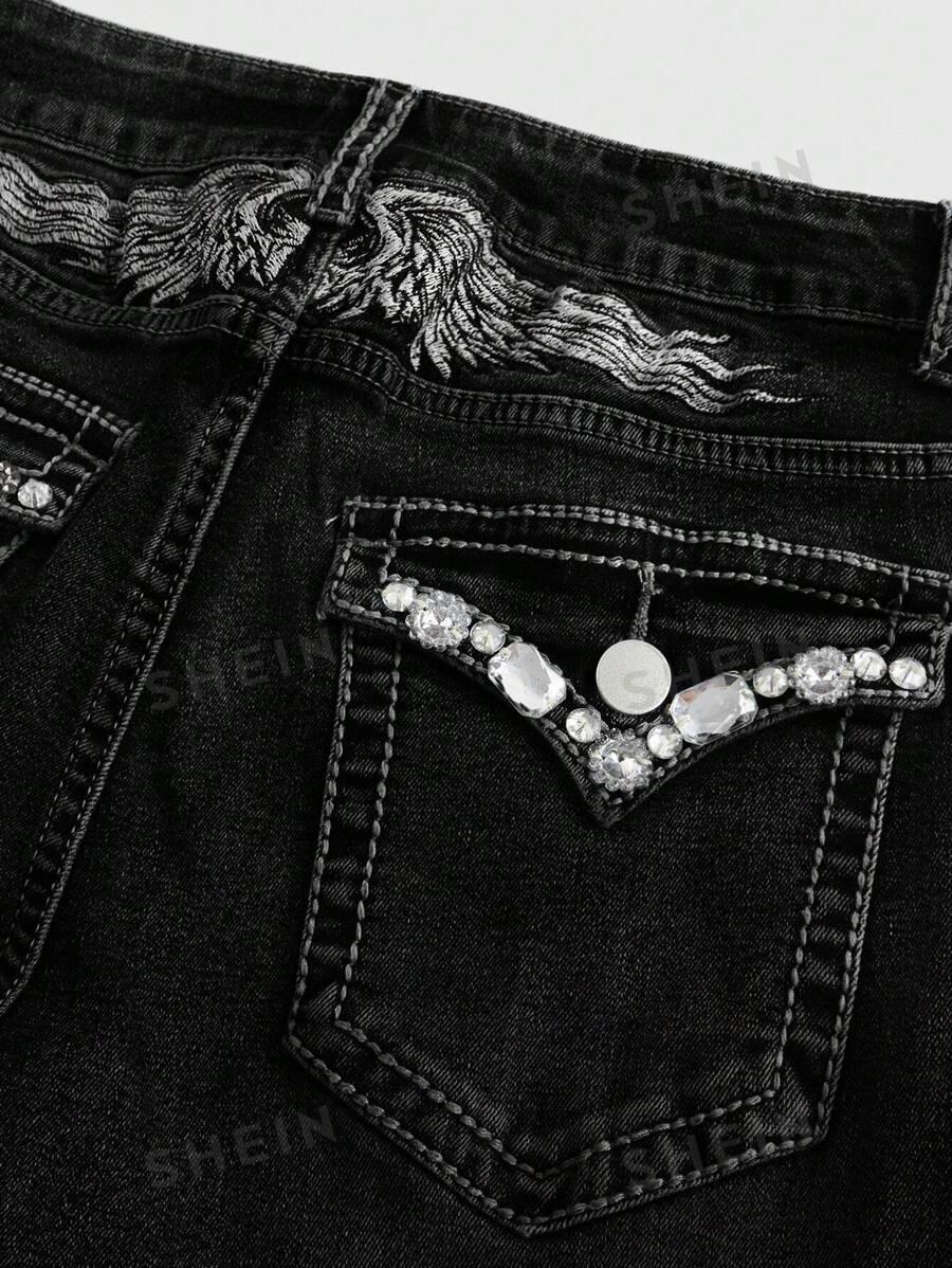 CZARNE SPODNIE JEANS