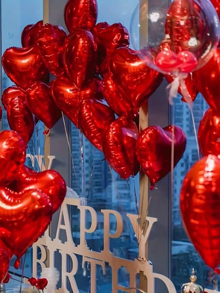 CZERWONY BALON SERCE 10-PACK