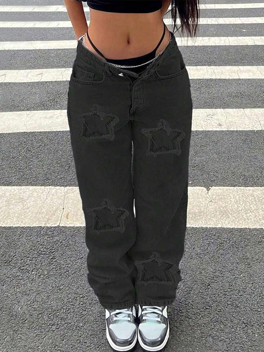 czarne spodnie jeans