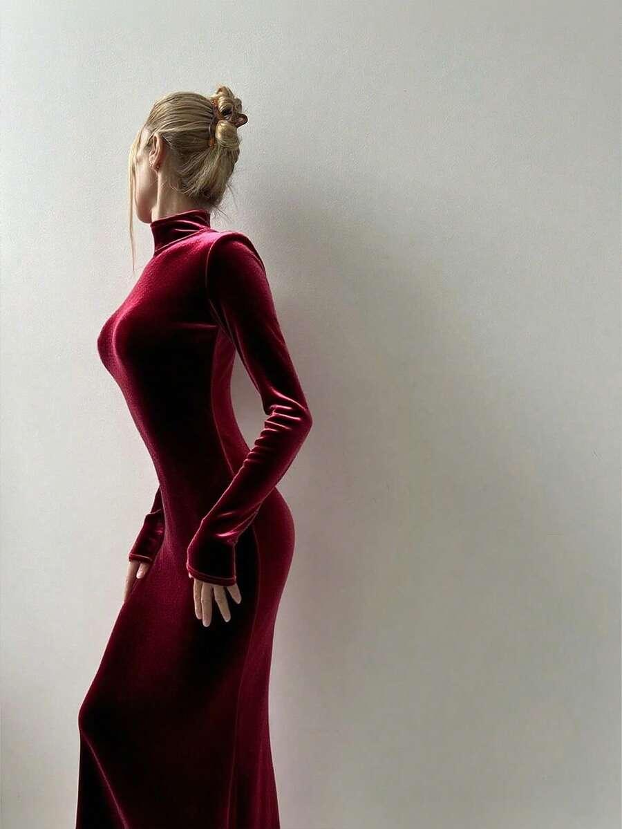 czerwona maxi sukienka