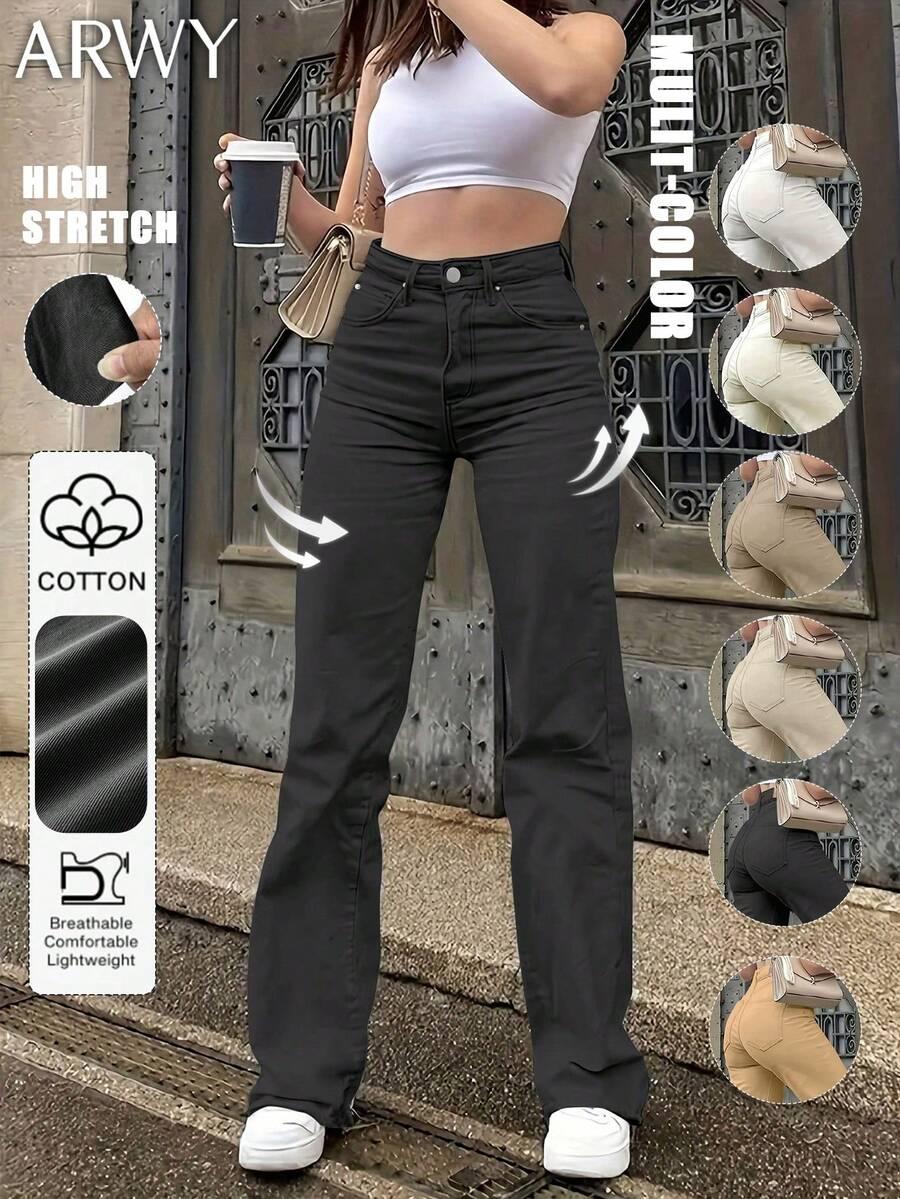CZARNE SPODNIE JEANS
