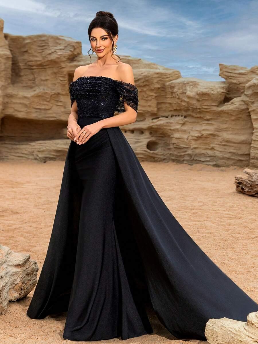 CZARNA MAXI SUKIENKA