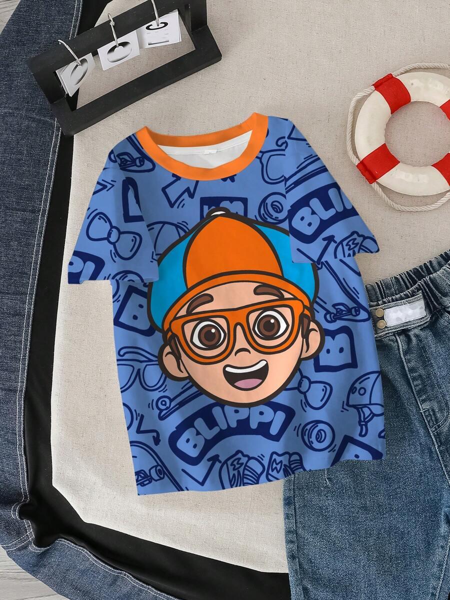 T-SHIRT OKRĄGŁY DEKOLT PRINT