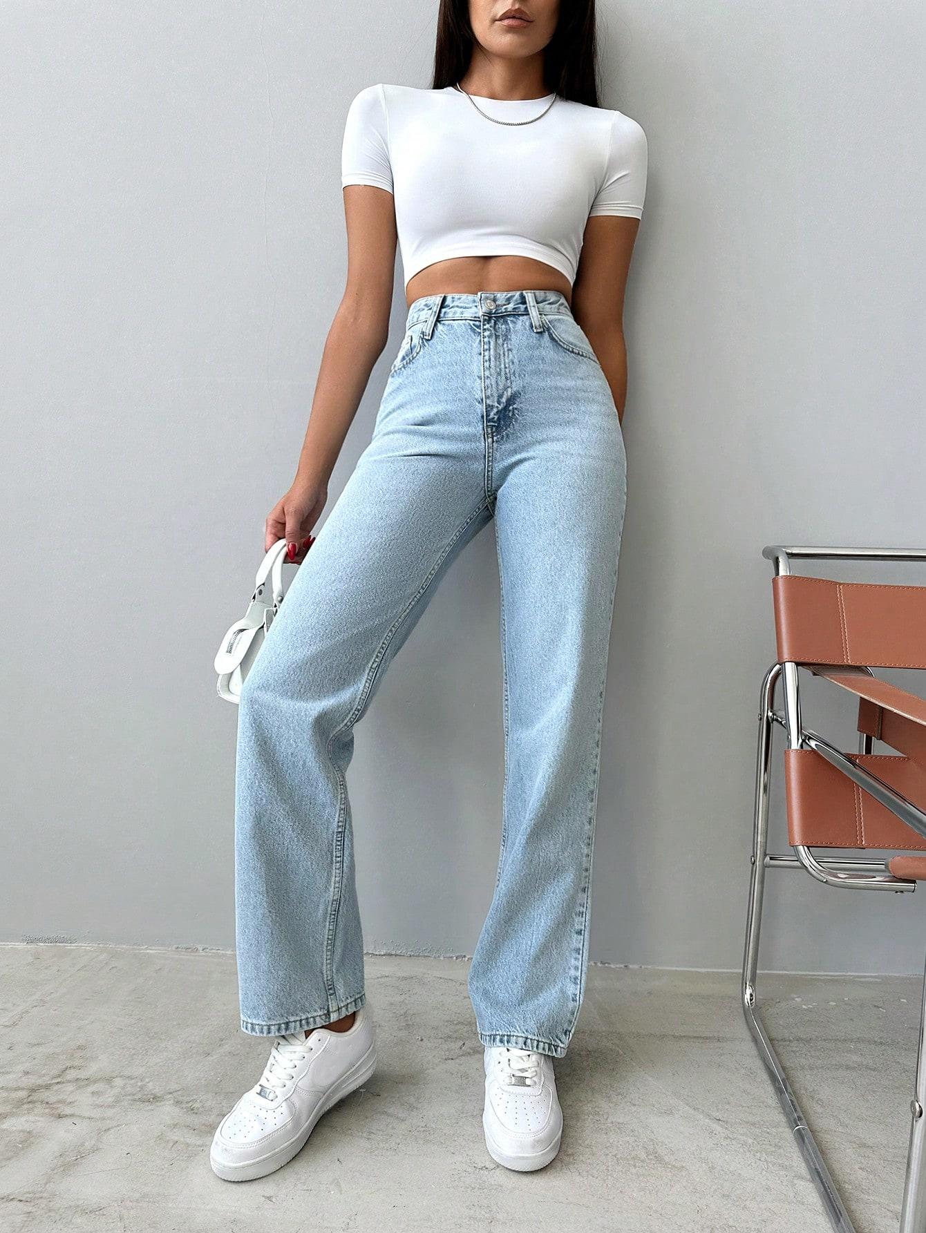 SPODNIE JEANS PROSTE NOGAWKI 