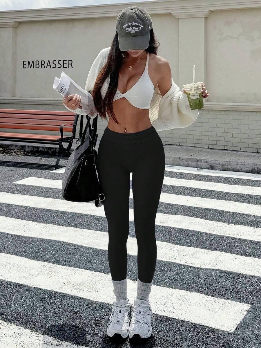 CZARNE LEGGINSY WYSOKI STAN