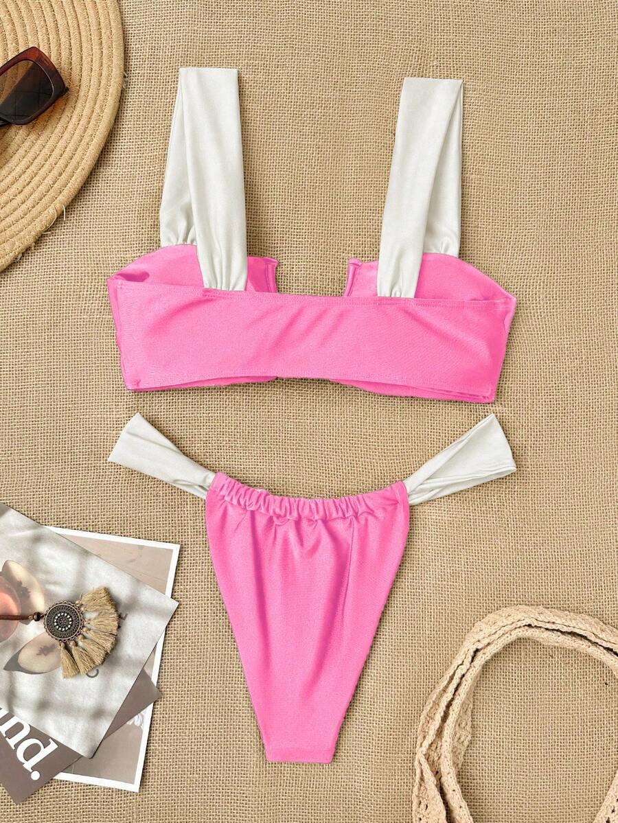 różowy komplet bikini