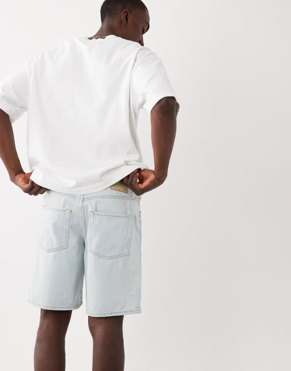 niebieskie spodenki jeans kieszenie