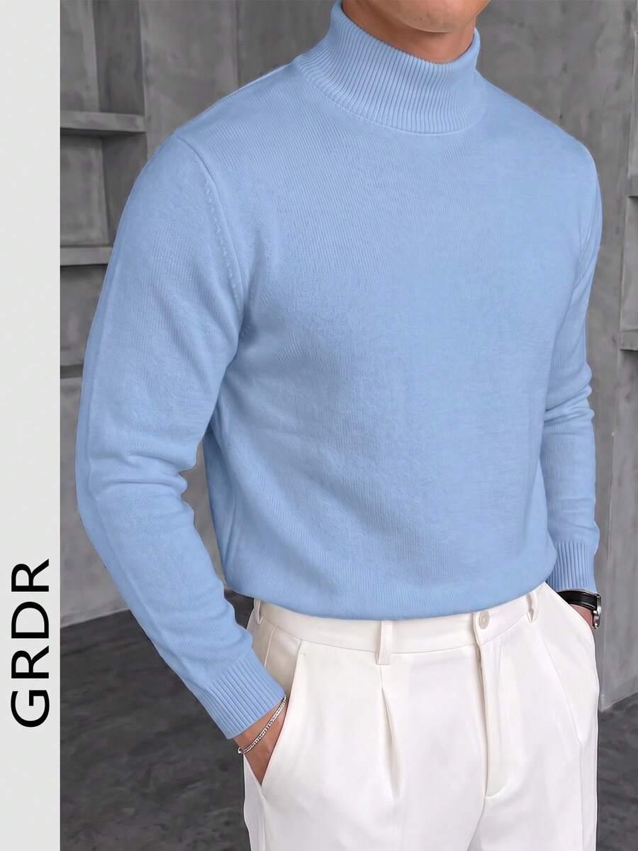 niebieski sweter półgolf 