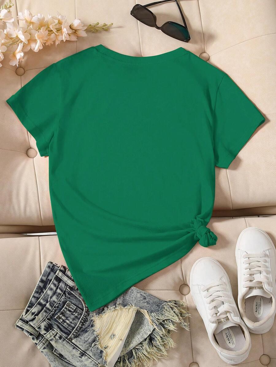 BAWEŁNIANY T-SHIRT Z NADRUKIEM