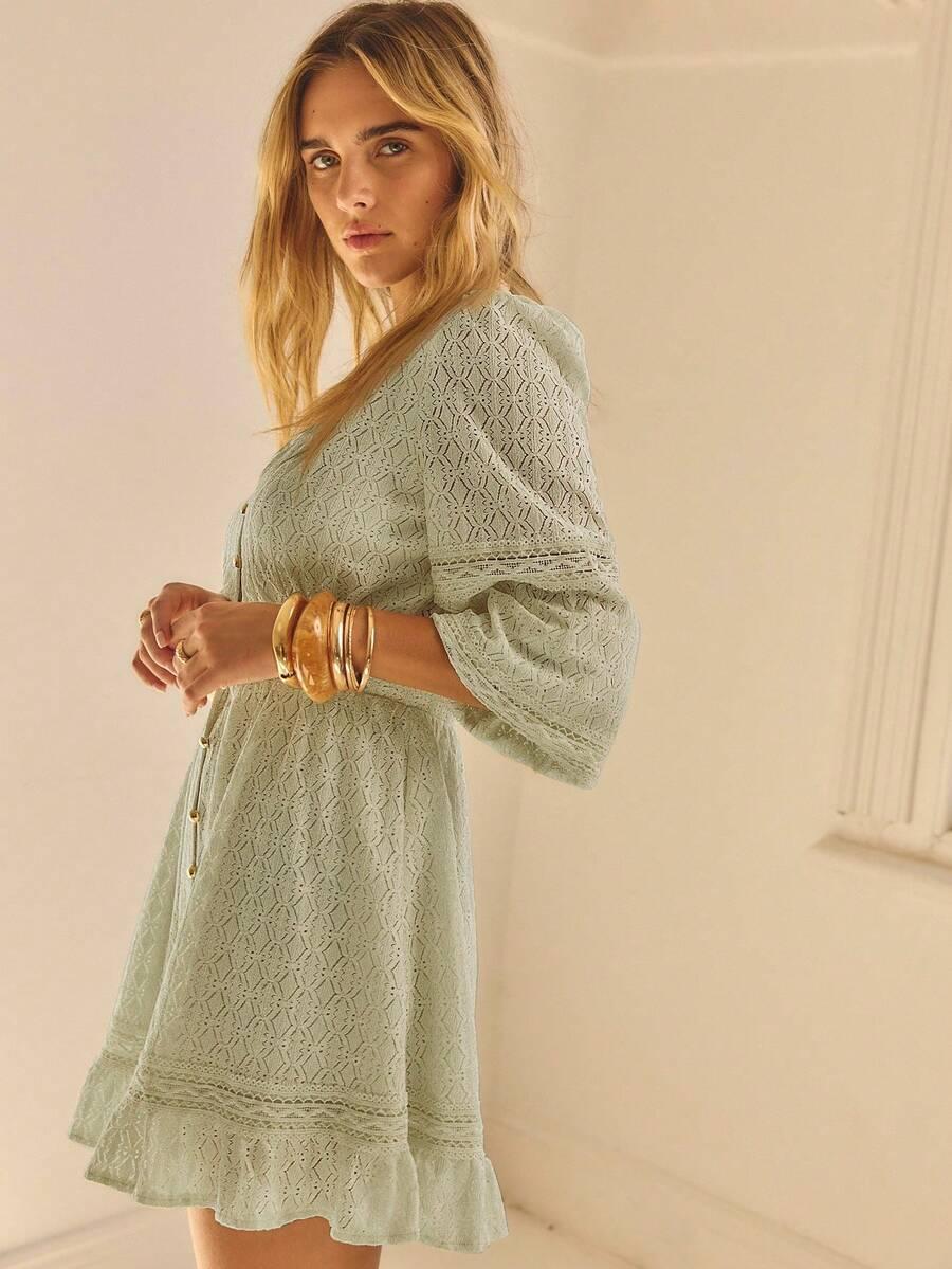 zielona sukienka boho