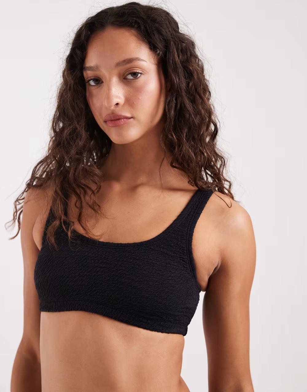 CZARNA GÓRA OD BIKINI tekstura logo nessg257-001