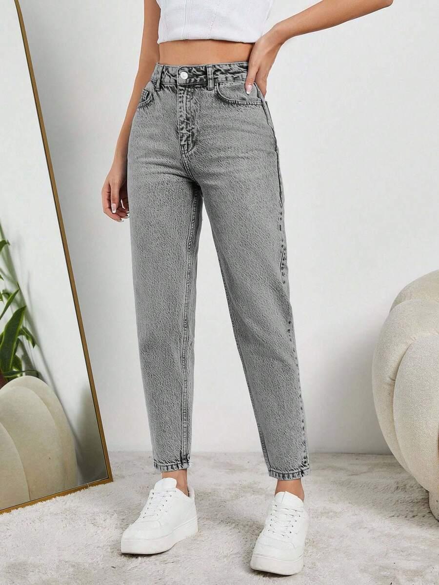 SZARE SPODNIE JEANS 