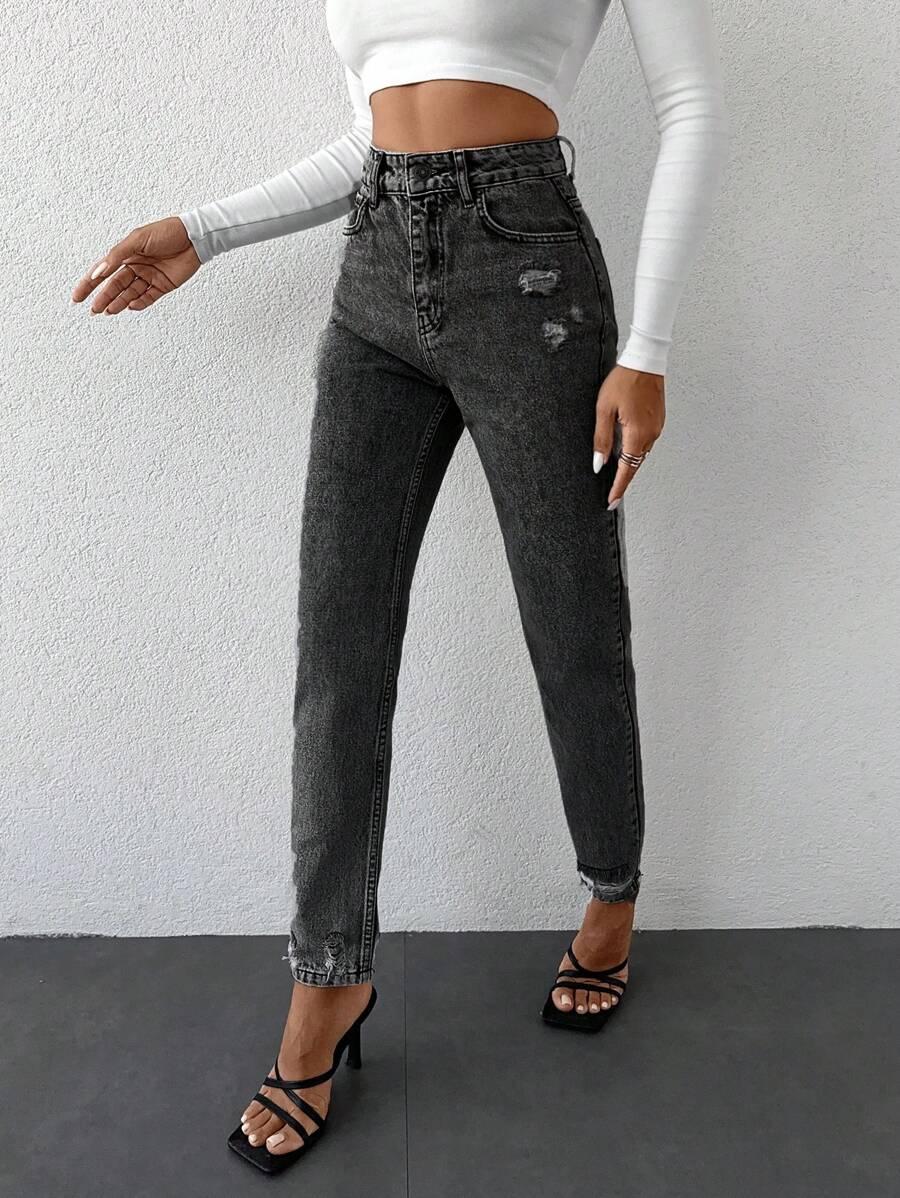 CZARNE SPODNIE JEANS