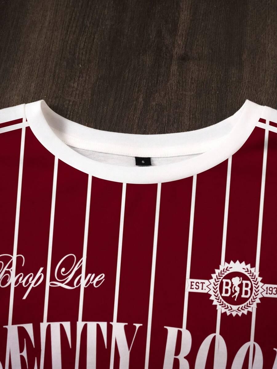 czerwony t-shirt paski
