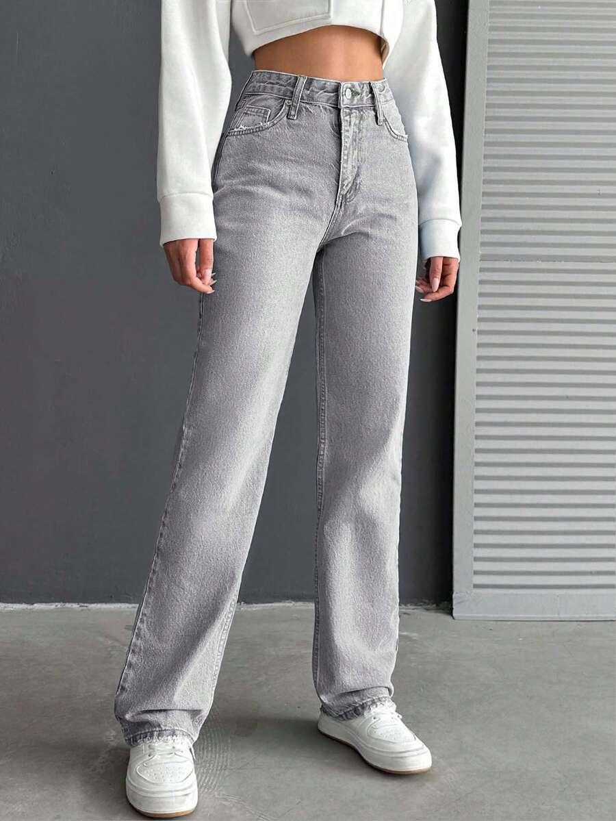 SZARE SPODNIE JEANS