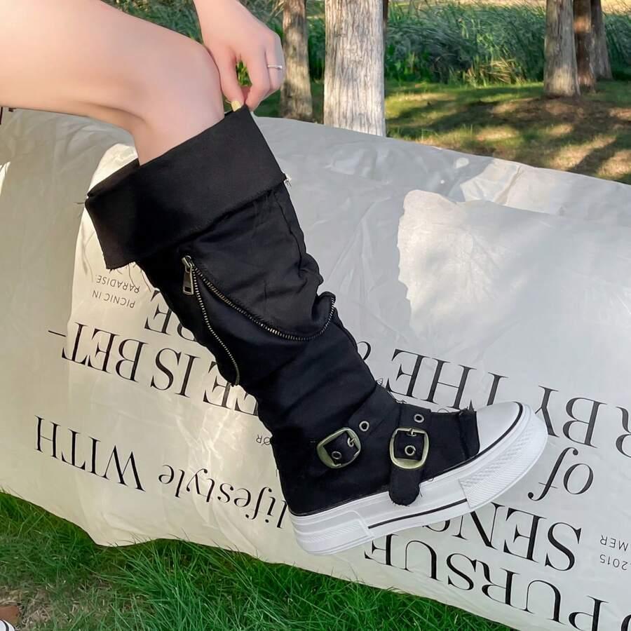 CZARNE TRAMPKI PLATFORMA