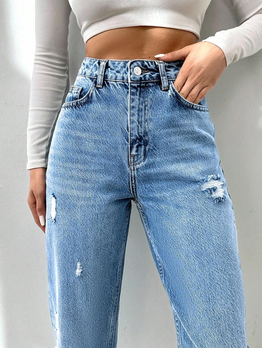 NIEBIESKIE SPODNIE JEANSOWE